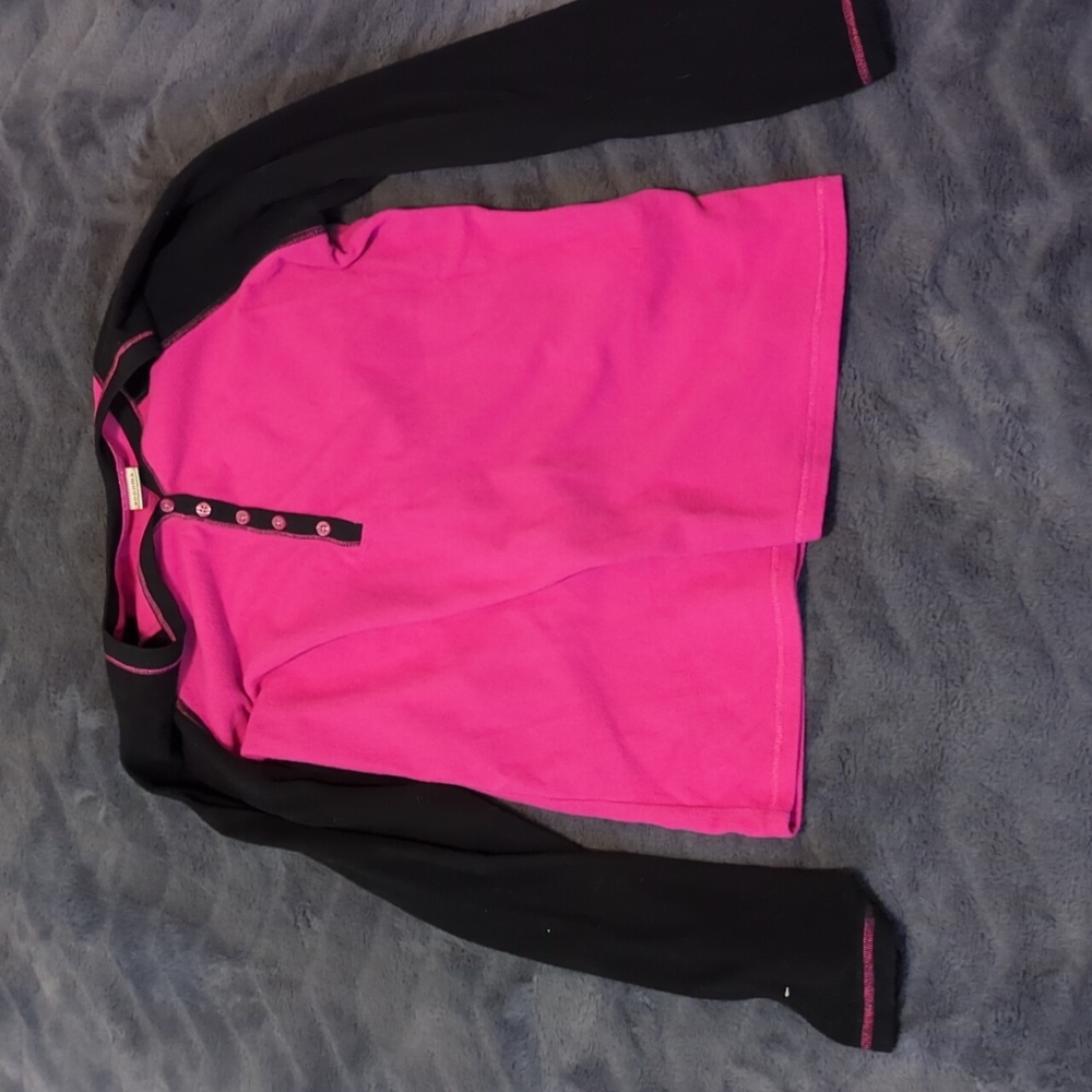 Kohl's Sonoma Pajama Top Long Sleeve Pink and Black